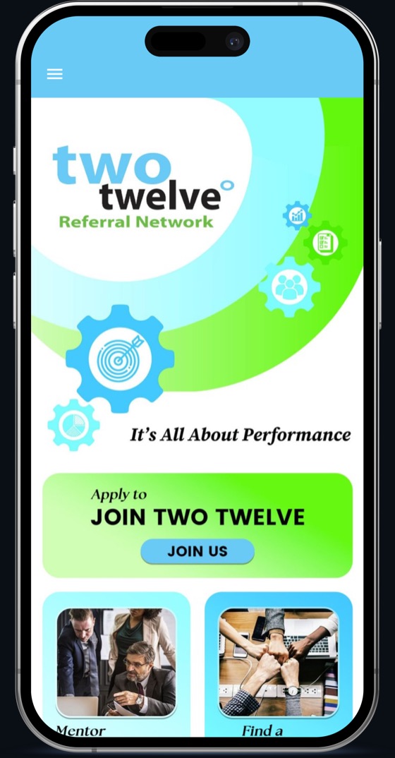 Two Twelve hospitality app screen