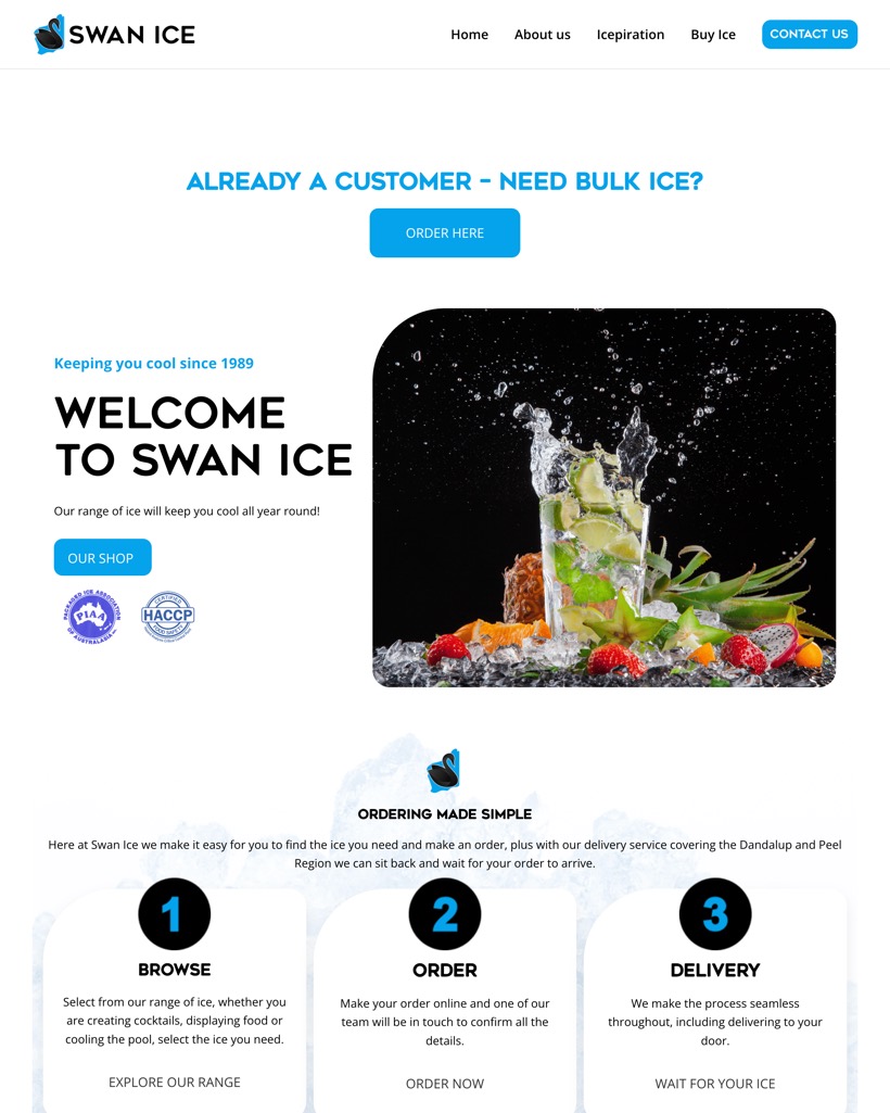 Swan Ice website home page